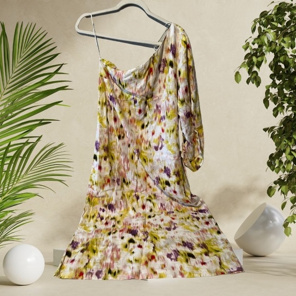One-Shoulder Summer Dress – Medium – Monet Design – Elegant & Vibrant - Picture 1 of 3
